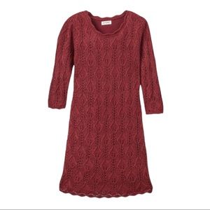 Cat & Jack 3/4 Sleeve Shine Crochet Sweater Dress